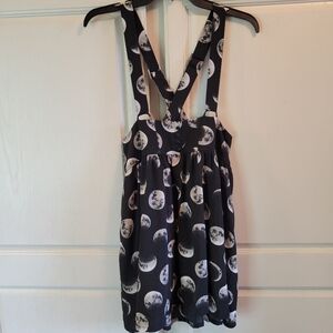 Moon Phase Print Black Skirt
